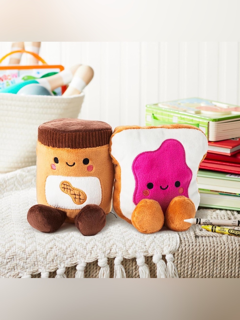Hallmark Plush Peanut Butter & Jelly Friend Set - Brown, Pink, White